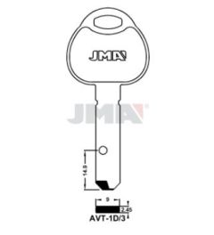 JMA AVT-1D/3 Dimple Key Blank for Avocet®